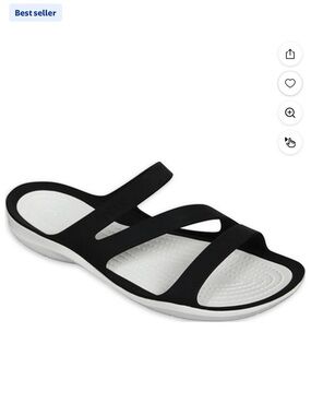 Crocs Swiftwater Slide Sandal Womens 10 black white water shoes comfortable